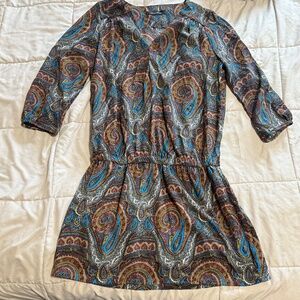 Paisley Long Sleeved Mini Dress